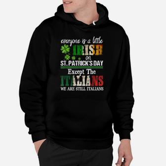 Everyone Is A Little Irish On St Patrick Day Except Italians Hoodie | Crazezy CA