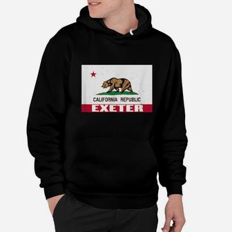 Exeter, California Distressed Ca Republic Flag Hoodie - Monsterry