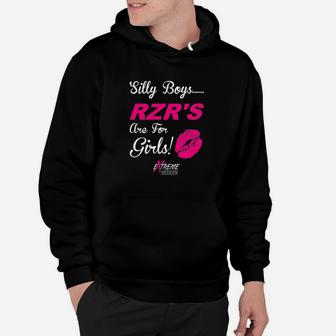 Extreme Muddin Silly Boys Rzrs Are For Girls On A Black Hoodie | Crazezy