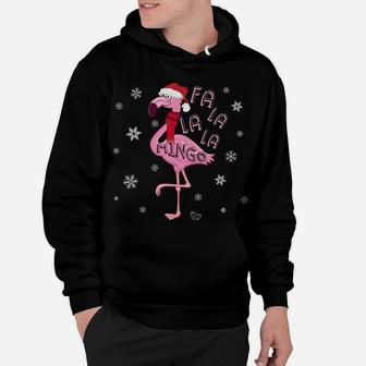 Fa La La La Mingo Funny Pink Flamingo In Santa Hat Christmas Hoodie | Crazezy UK