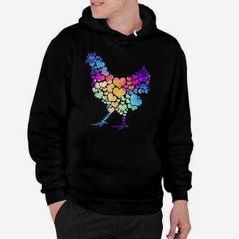 Farm Animal Valentine's Day Gift Colourful Chicken Hoodie - Monsterry UK
