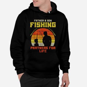 Father Son Fishing Partners For Life Retro Matching Dad Gift Hoodie | Crazezy UK