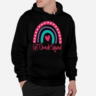 First 1St Grade Squad Back To School Day Boho Rainbow Funny Hoodie | Crazezy UK