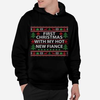 First Christmas With My Hot New Fiance Xmas Couple Gift Hoodie | Crazezy