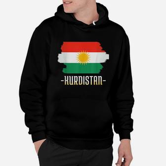 Flag Of Kurdistan Grunge Distressed Design Hoodie - Monsterry UK