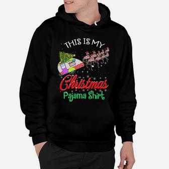 Flamingo Camping Camper This Is My Christmas Pajama Gifts Hoodie | Crazezy
