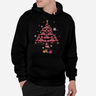 Flamingo Christmas Tree Funny Xmas Holiday Sweatshirt Hoodie | Crazezy