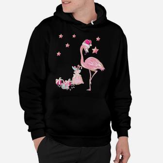 Flamingo Santa Clause Christmas Tee Gift Hawaiian Xmas Gift Sweatshirt Hoodie | Crazezy UK