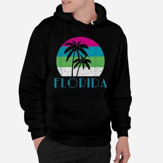 Florida Vacation Vintage Retro Sun And Palm Tree Hoodie | Crazezy