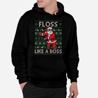 Floss Like A Boss Flossing Dance Santa Ugly Xmas Sweater Sweatshirt Hoodie | Crazezy AU