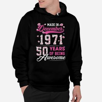 Flower 50Th Birthday 50 Years Old Made In December 1971 Hoodie | Crazezy AU