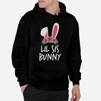 Flower Lil Sis Bunny Ears Easter Matching Outfits Family Hoodie | Crazezy UK