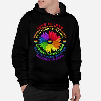 Flower Rainbow Human Black Lives Rights Science Lgbt Pride Hoodie | Crazezy UK