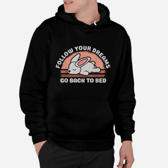 Follow Your Dreams Go Back To Bed Funny Sleeping Bunny Gift Hoodie | Crazezy
