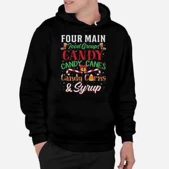 Four Main Food Groups Elf Buddy Christmas Pajama Shirt Xmas Hoodie | Crazezy