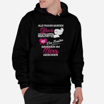 Frauen im März Geboren Hoodie, Schwarzes Damen Tee mit Spruch - Seseable