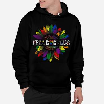 Free Dad Hugs Gay Pride Lgbt Daisy Rainbow Flower Hippie Hoodie | Crazezy CA