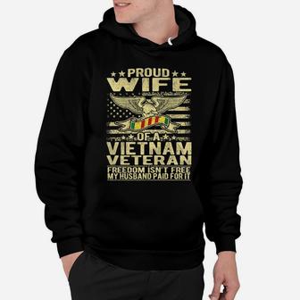 Freedom Isn't Free - Proud Wife Of A Vietnam Veteran Ribbon Hoodie | Crazezy