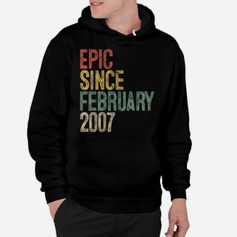Fun Epic Since February 2007 14Th Birthday Gift 14 Year Old Hoodie | Crazezy UK