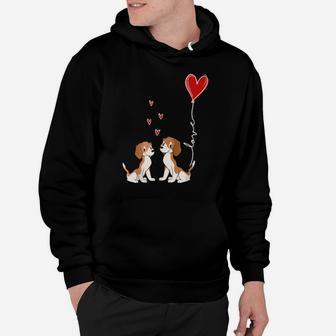 Funny Beagle Dog Happy Valentines Day Couple Matching Hoodie - Monsterry