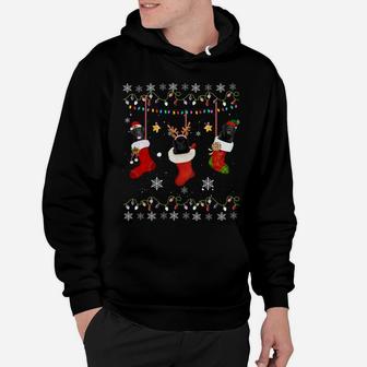 Funny Black Lab Christmas Socks Lights Gift Dog Lover Xmas Hoodie | Crazezy DE
