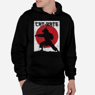 Funny Cat-Rate Cat Karate Gift For Martial Arts Kitty Lovers Hoodie | Crazezy
