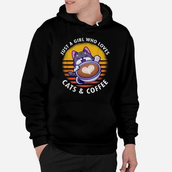 Funny Cats Coffee Caffeine Drink Humor Lovers Cat Lady Hoodie | Crazezy AU