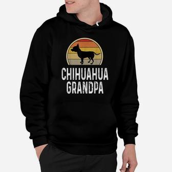 Funny Chihuahua Grandpa Dad Father Lover Dog Owner Retro Hoodie | Crazezy