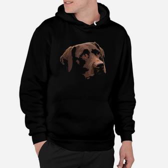 Funny Chocolate Lab Labrador Retriever Dog Head Hoodie | Crazezy