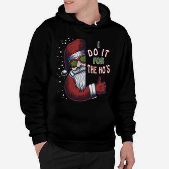 Funny Christmas Dog Santa Hat I Do It For The Hos Gifts Idea Sweatshirt Hoodie | Crazezy AU
