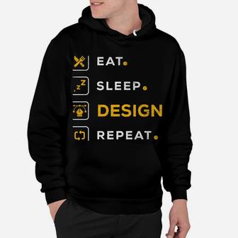 Funny Christmas Graphic Designer Gift Eat Sleep Design Hoodie | Crazezy CA