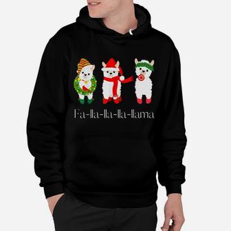 Funny Christmas Llama Fa La Lla Holiday Cute Hoodie | Crazezy