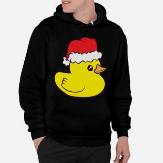 Funny Christmas Rubber Duck With Santa Hat Love Rubber Ducks Sweatshirt Hoodie | Crazezy UK