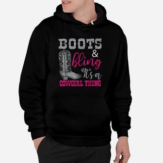 Funny Cowgirl Boots Bling Women Gift Cute Love Country Life Hoodie | Crazezy