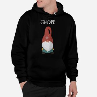 Funny Cute Gnome Nope Christmas Scandinavian Swedish Nope Raglan Baseball Tee Hoodie | Crazezy UK