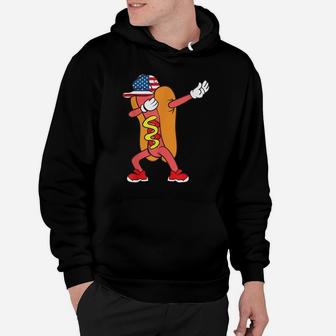 Funny Dabbing Hot Dog Day Gift For Hot Dogs Lovers American Hoodie | Crazezy
