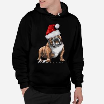 Funny English Bulldog Mommy Christmas Hat Gift Men Hoodie | Crazezy CA