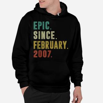 Funny Epic Since February 2007 15Th Birthday 15 Year Old Hoodie | Crazezy