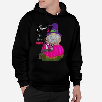 Funny Gnome On Pink Pumpkin In October We Wear Pink Design Hoodie | Crazezy