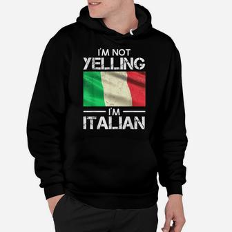 Funny Italian Pride Italy Flag I'm Not Yelling I'm Italian Hoodie | Crazezy
