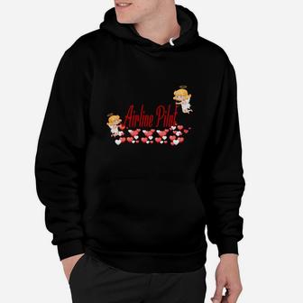 Funny Job Title Airline Pilot Valentines Day Hoodie