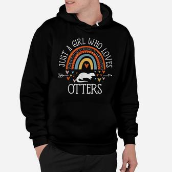 Funny Just A Girl Who Loves Otters Boho Rainbow Hoodie | Crazezy