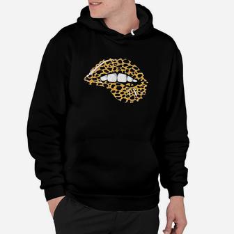 Funny Leopard Lips Cool Women Mouth Cheetah Lipstick Gift Hoodie | Crazezy DE