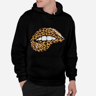 Funny Leopard Lips | Cool Women Mouth Cheetah Lipstick Gift Hoodie | Crazezy DE