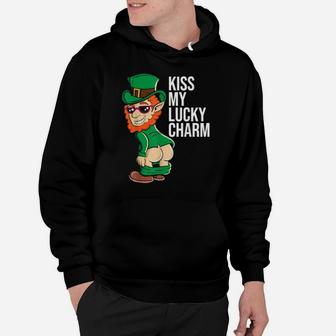 Funny Leprechaun Kiss My Lucky Charm St Patrick's Day Irish Hoodie - Monsterry DE