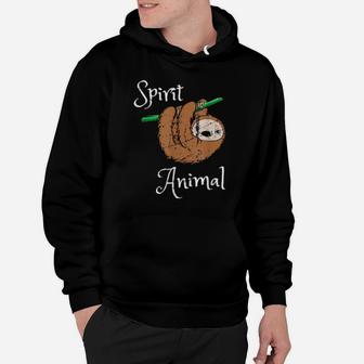 Funny My Spirit Animal Sloth Introvert Distressed Hoodie - Monsterry