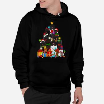 Funny Newfoundland Christmas Tree Lights Gift Dog Lover Sweatshirt Hoodie | Crazezy