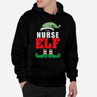 Funny Nurse Elf Matching Family Group Holiday Party Pajama Hoodie | Crazezy
