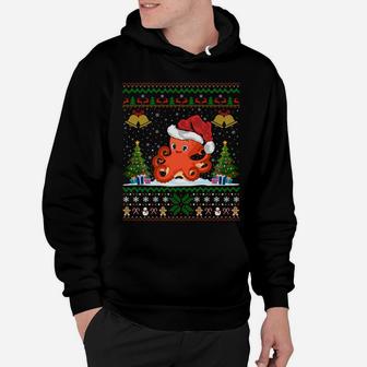 Funny Octopus Xmas Gift Santa Hat Ugly Octopus Christmas Sweatshirt Hoodie | Crazezy DE