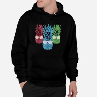 Funny Pineapple Retro Pineapples Summer Sunglass Hoodie - Thegiftio UK